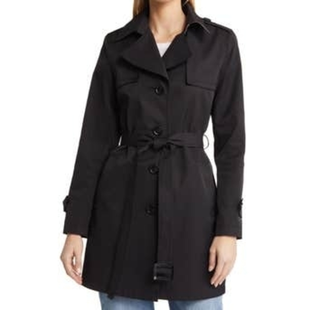 Banana Republic Black Belted Trench Coat